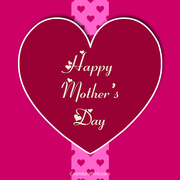 Mother’s Day Cards – Printable, Free – Pink Heart – CalendarzPrint ...