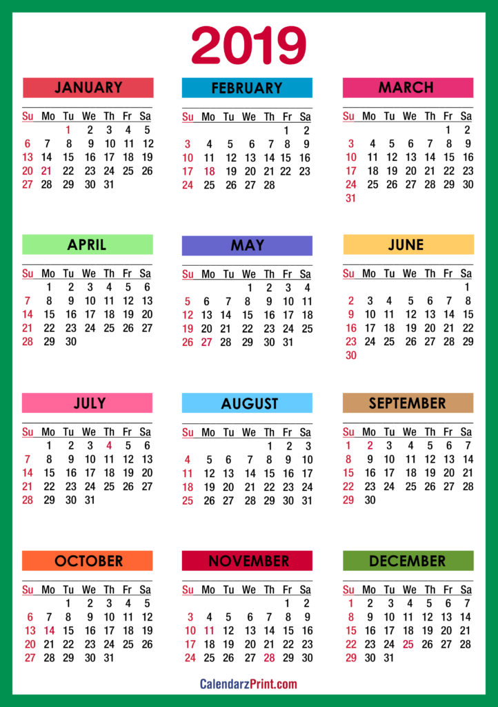 2018 mini calendar printable with holidays